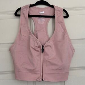 Avia Dusty Pink Zip-Front Sports Bra